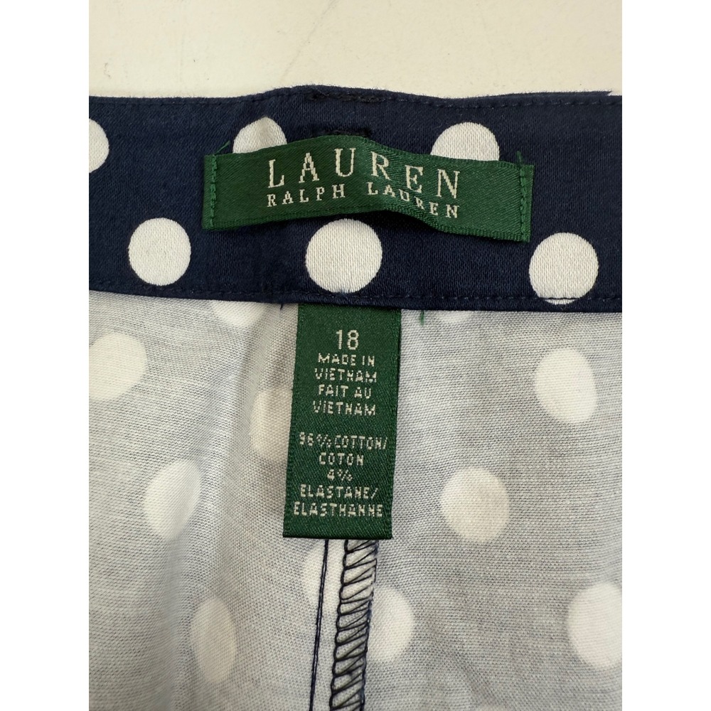 Lauren Ralph Lauren Shorts Women's 18 Polka Dot Stretch Cotton Navy White‎ - Picture 3 of 8